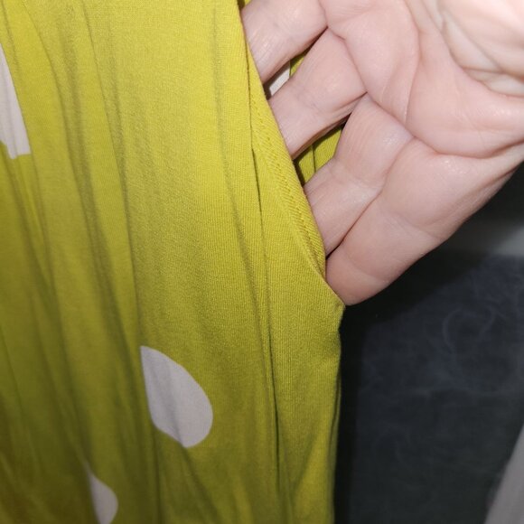 Mini Boden Girls 8/9 Polka Dot Dress Lime White Short Sleeve Pockets 2448 - Picture 3 of 10